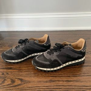 Valentino Rockstud Suede Sneakers Studded Spiked Shoes 100% authentic